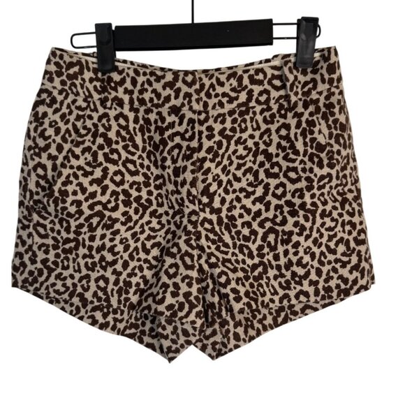 J. Crew Size 0 Leopard Print Shorts Cotton Blend - Picture 2 of 13